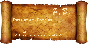 Petyerec Dorisz névjegykártya